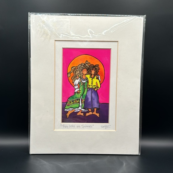 SUZY TORONTO™️ Vintage 'They Who Are Sisters' Double Matted Signed Print - Picture 6 of 6